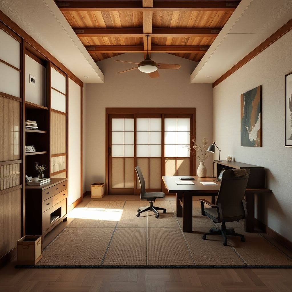 Japanese Design Study Room design example 3