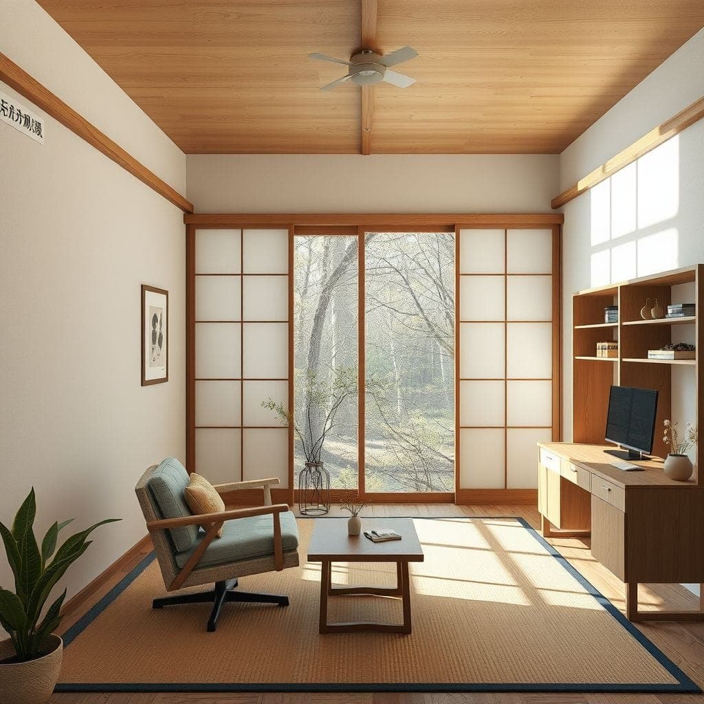 Japanese Design Study Room design example 4