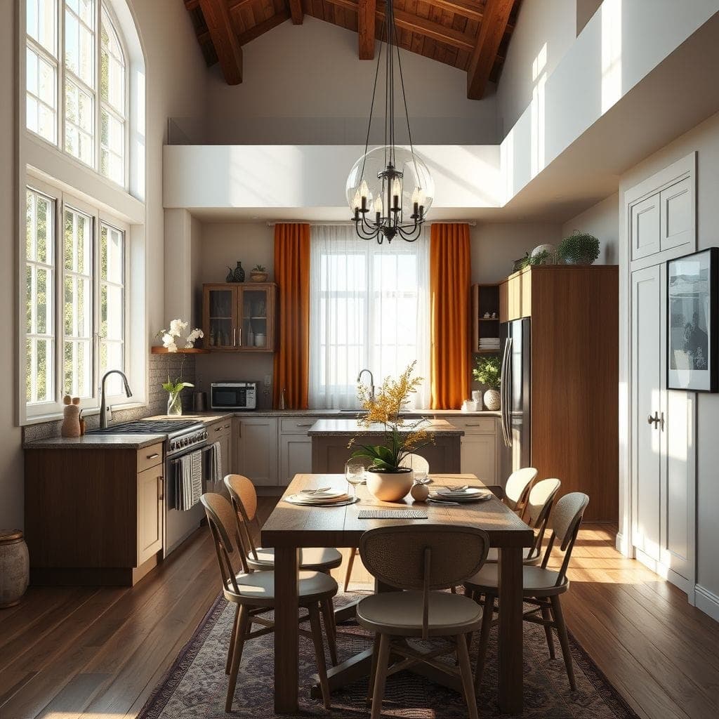  Kitchen Living Combo design example 4