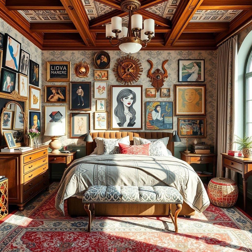 Maximalist Bedroom design example 1