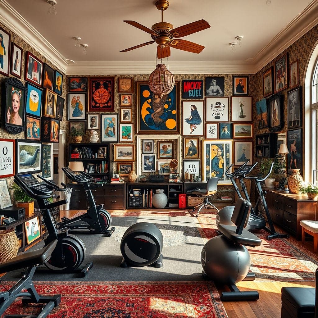 Maximalist Home Gym design example 2