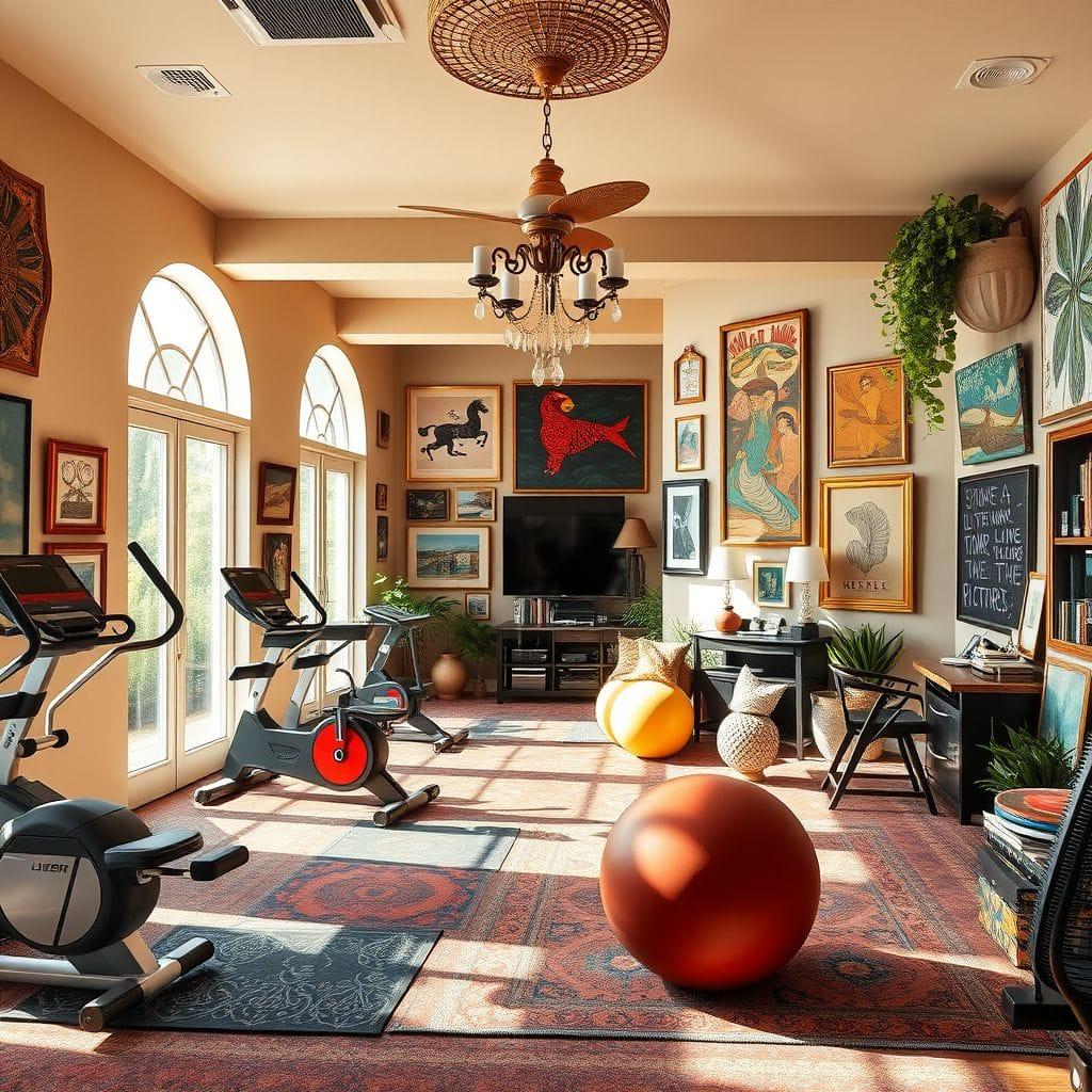 Maximalist Home Gym design example 3