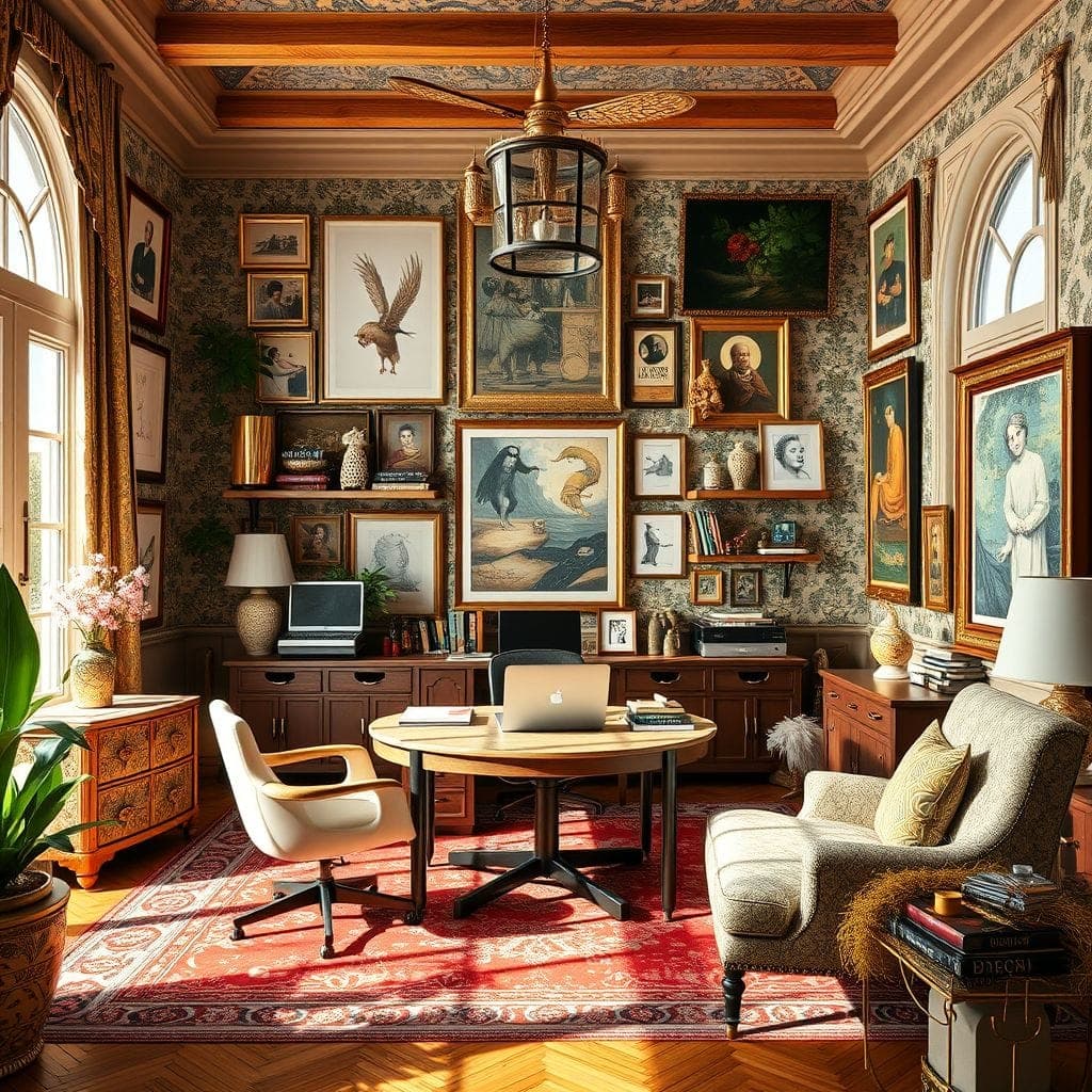 Maximalist Home Office design example 1