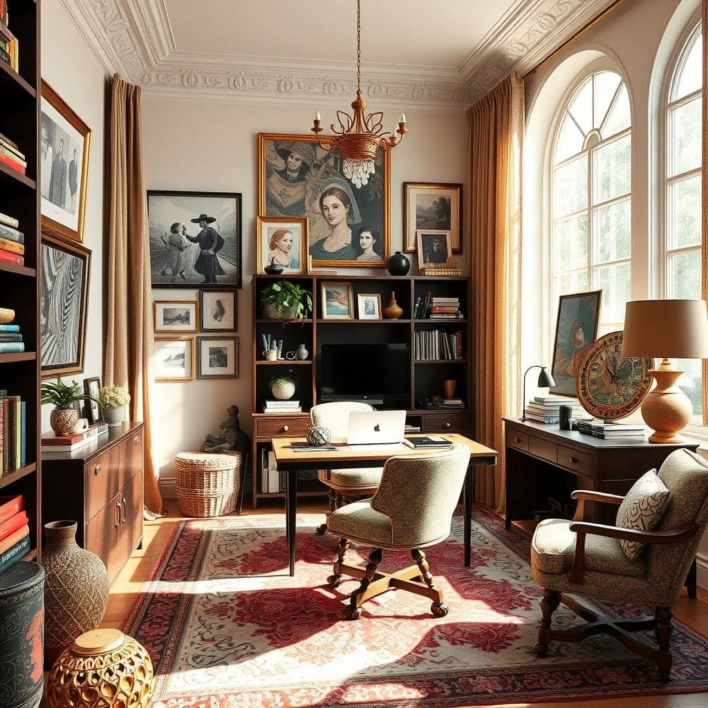 Maximalist Home Office design example 4