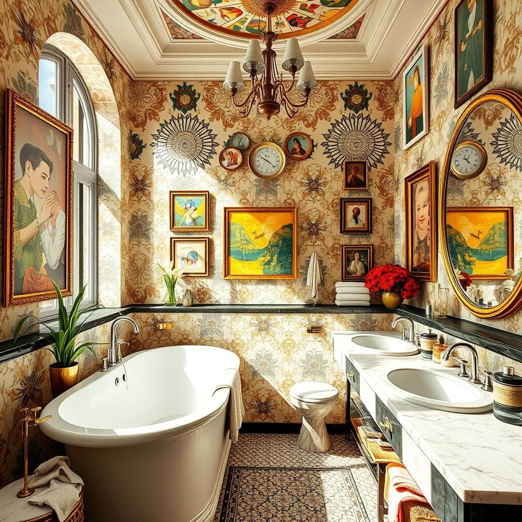 Maximalist Hotel Bathroom design example 2