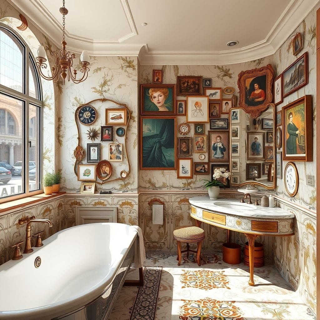 Maximalist Hotel Bathroom design example 3