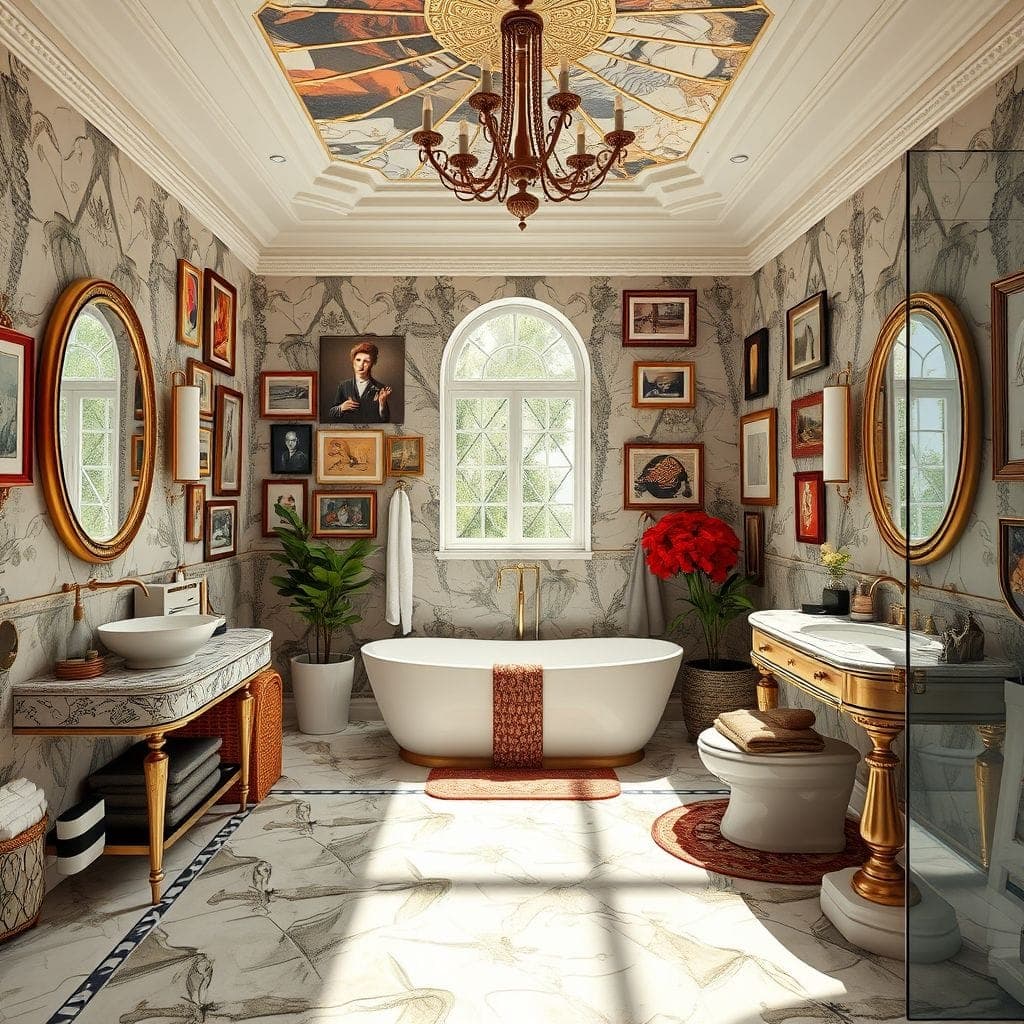 Maximalist Hotel Bathroom design example 4