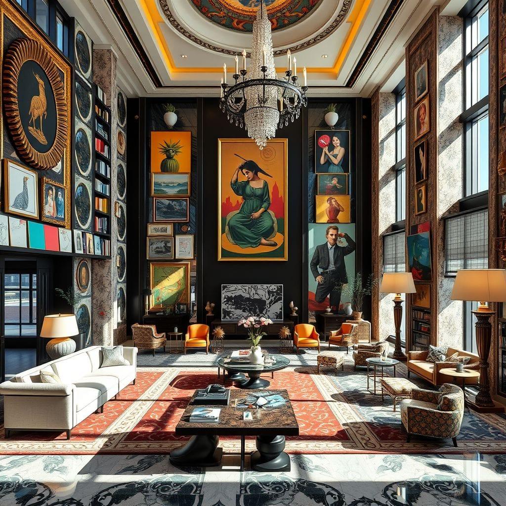 Maximalist Hotel Lobby design example 2