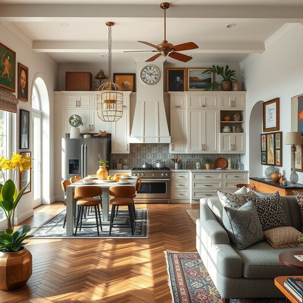 Maximalist Kitchen Living Combo design example 3