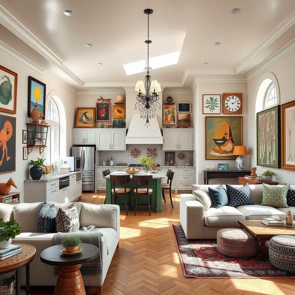 Maximalist Kitchen Living Combo design example 4