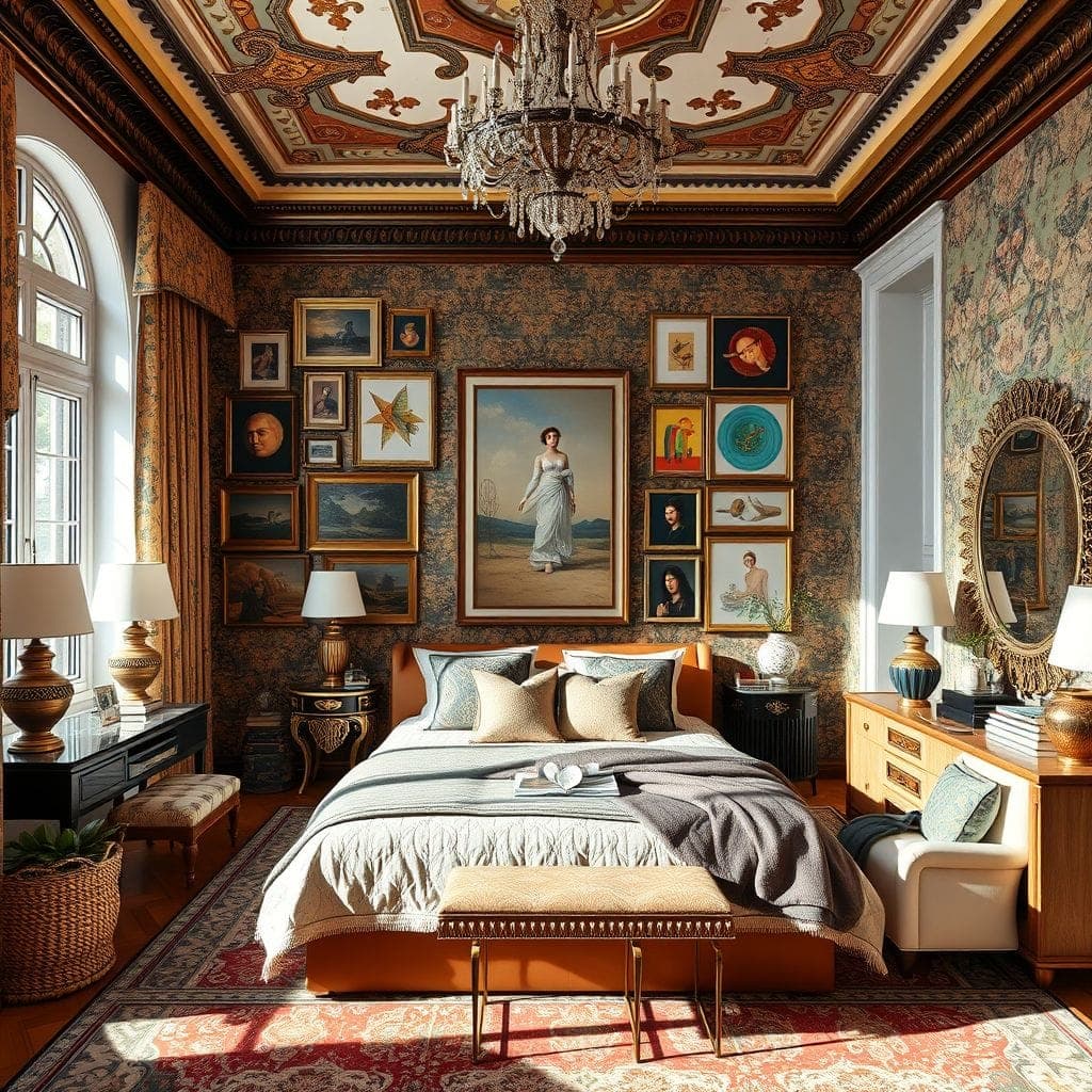 Maximalist Master Bedroom design example 1