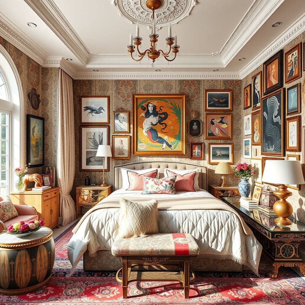 Maximalist Master Bedroom design example 4