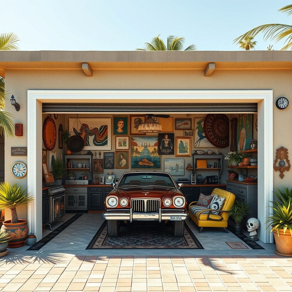 Maximalist Outdoor Garage design example 2