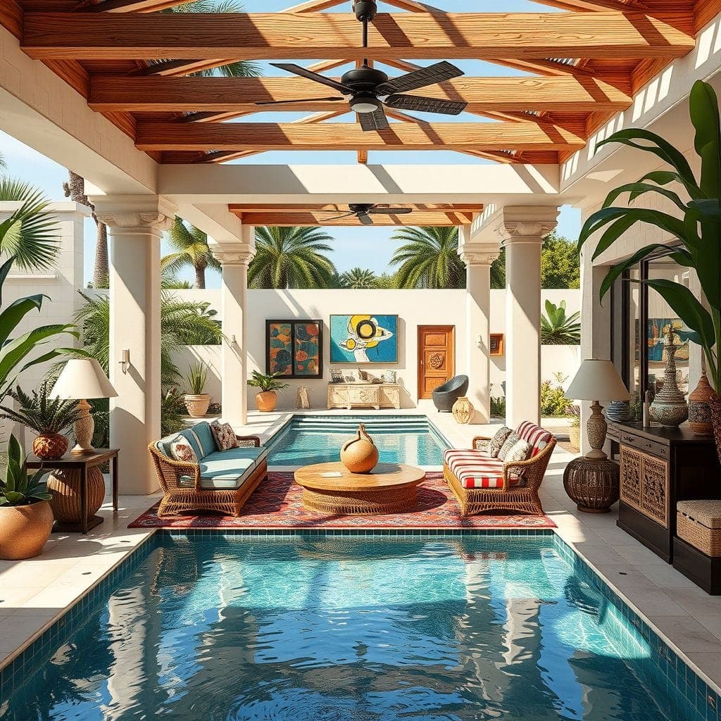 Maximalist Outdoor Pool Area design example 3