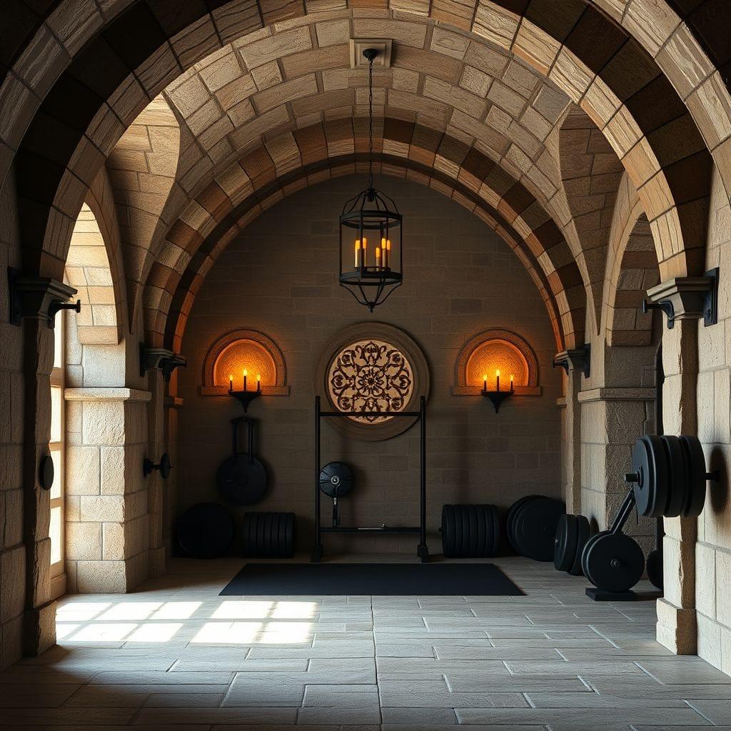 Medieval Garage Gym design example 1