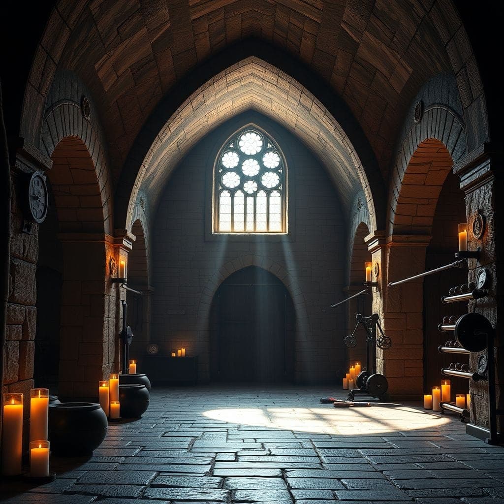 Medieval Garage Gym design example 4