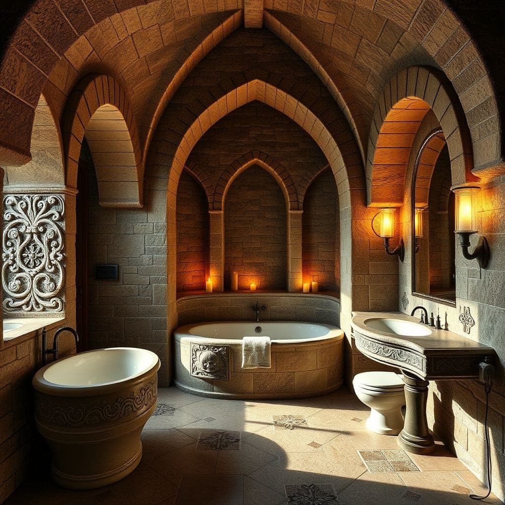 Medieval Hotel Bathroom design example 2