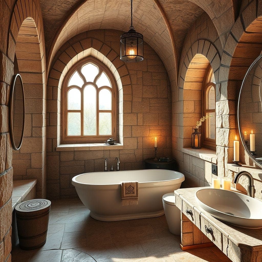 Medieval Hotel Bathroom design example 4