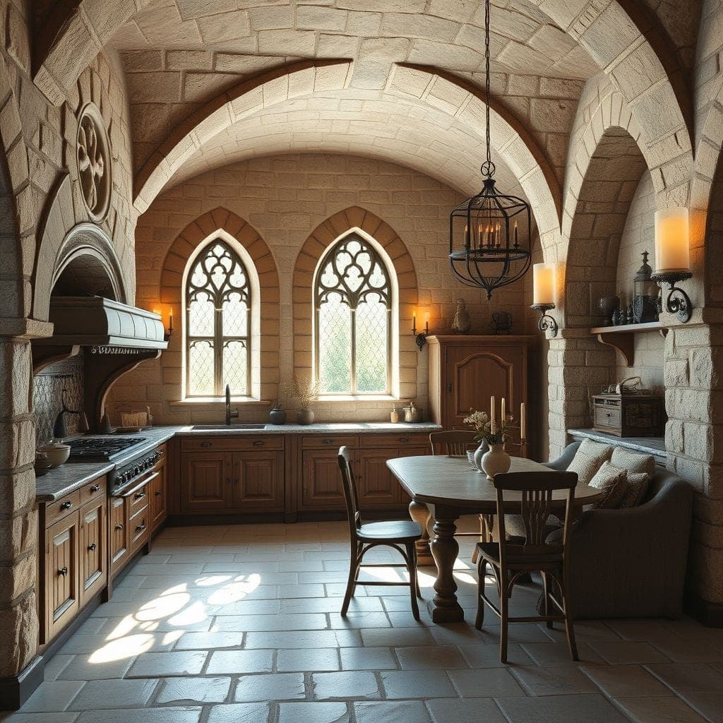 Medieval Kitchen Living Combo design example 3