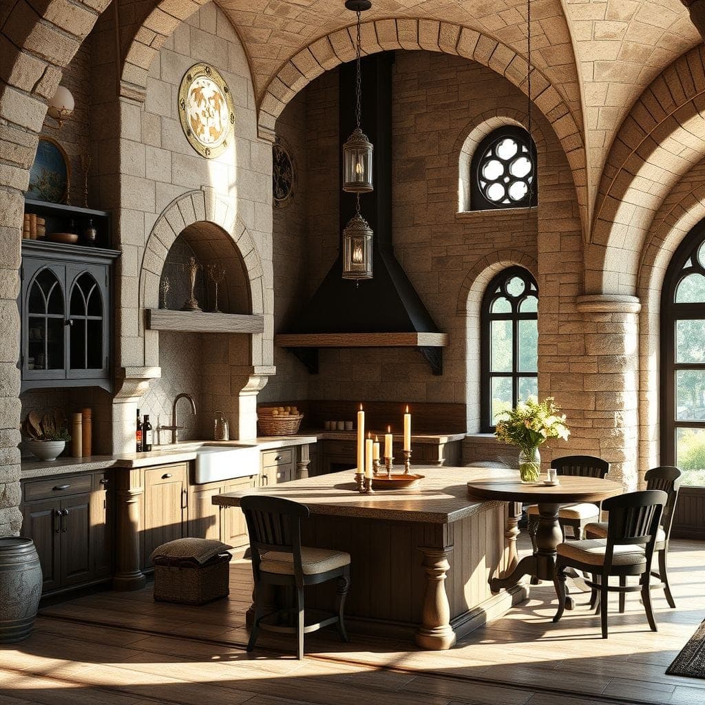 Medieval Kitchen Living Combo design example 4