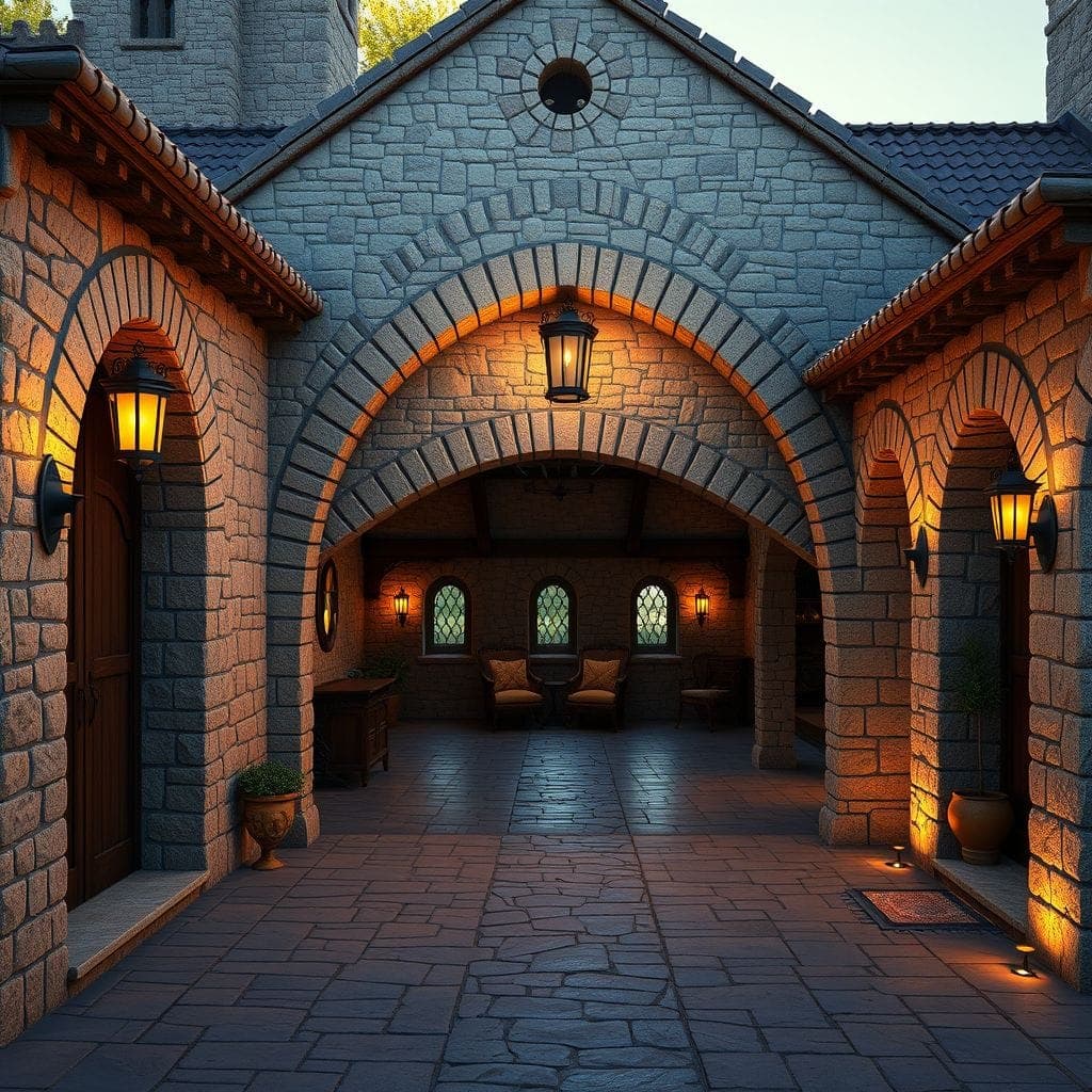 Medieval Outdoor Garage design example 1