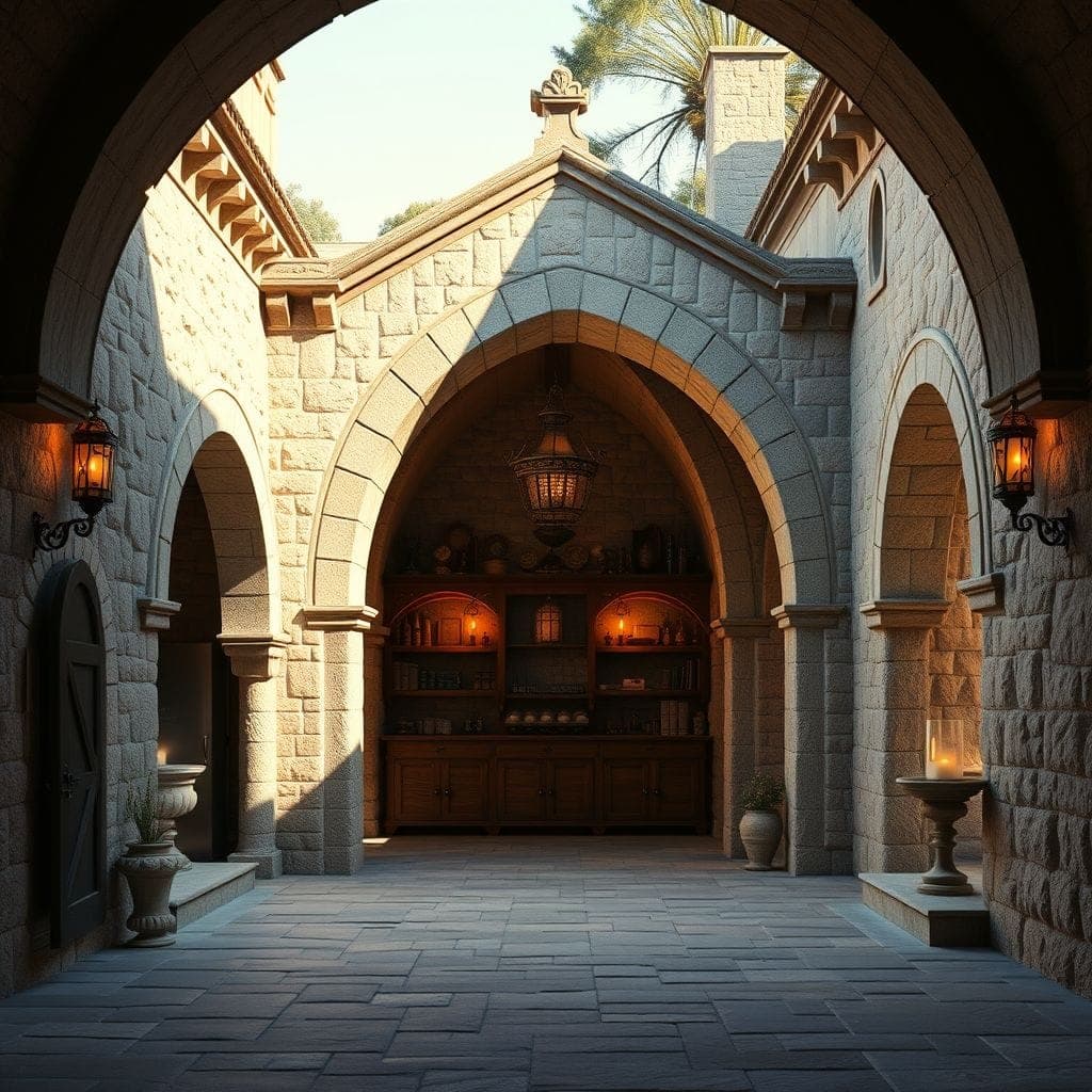 Medieval Outdoor Garage design example 4