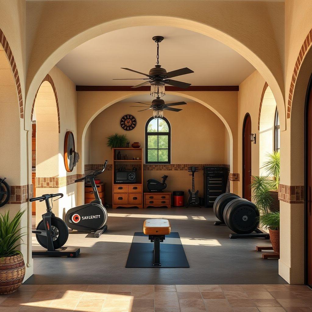 Mediterranean Garage Gym design example 3
