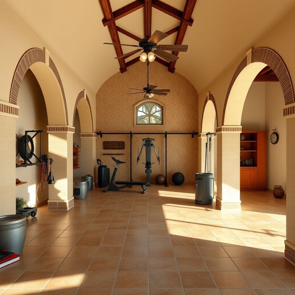 Mediterranean Garage Gym design example 4