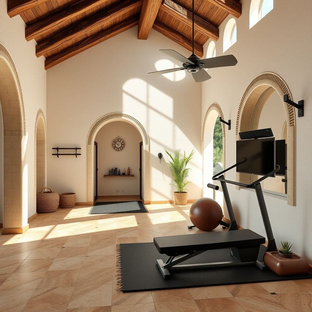 Mediterranean Home Gym design example 2