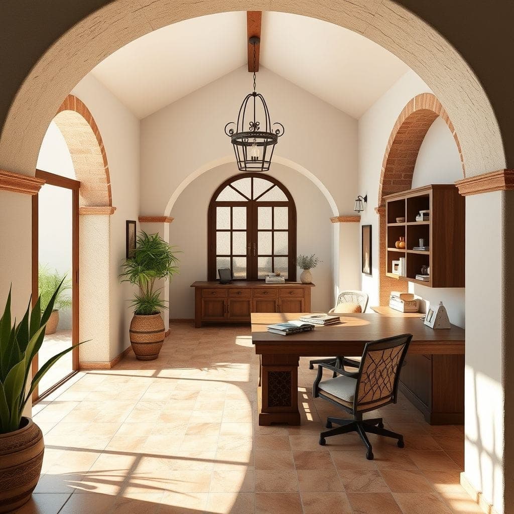Mediterranean Home Office design example 1