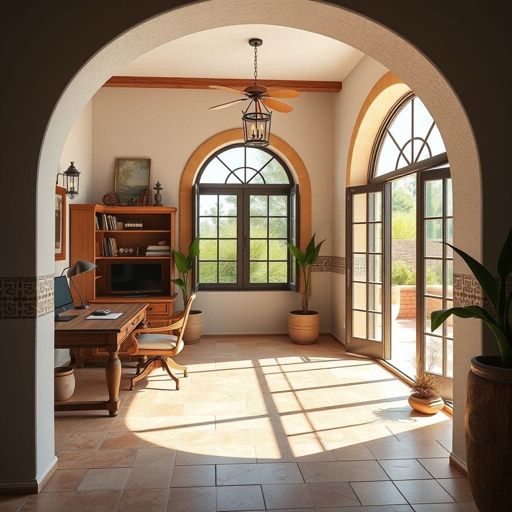 Mediterranean Home Office design example 3