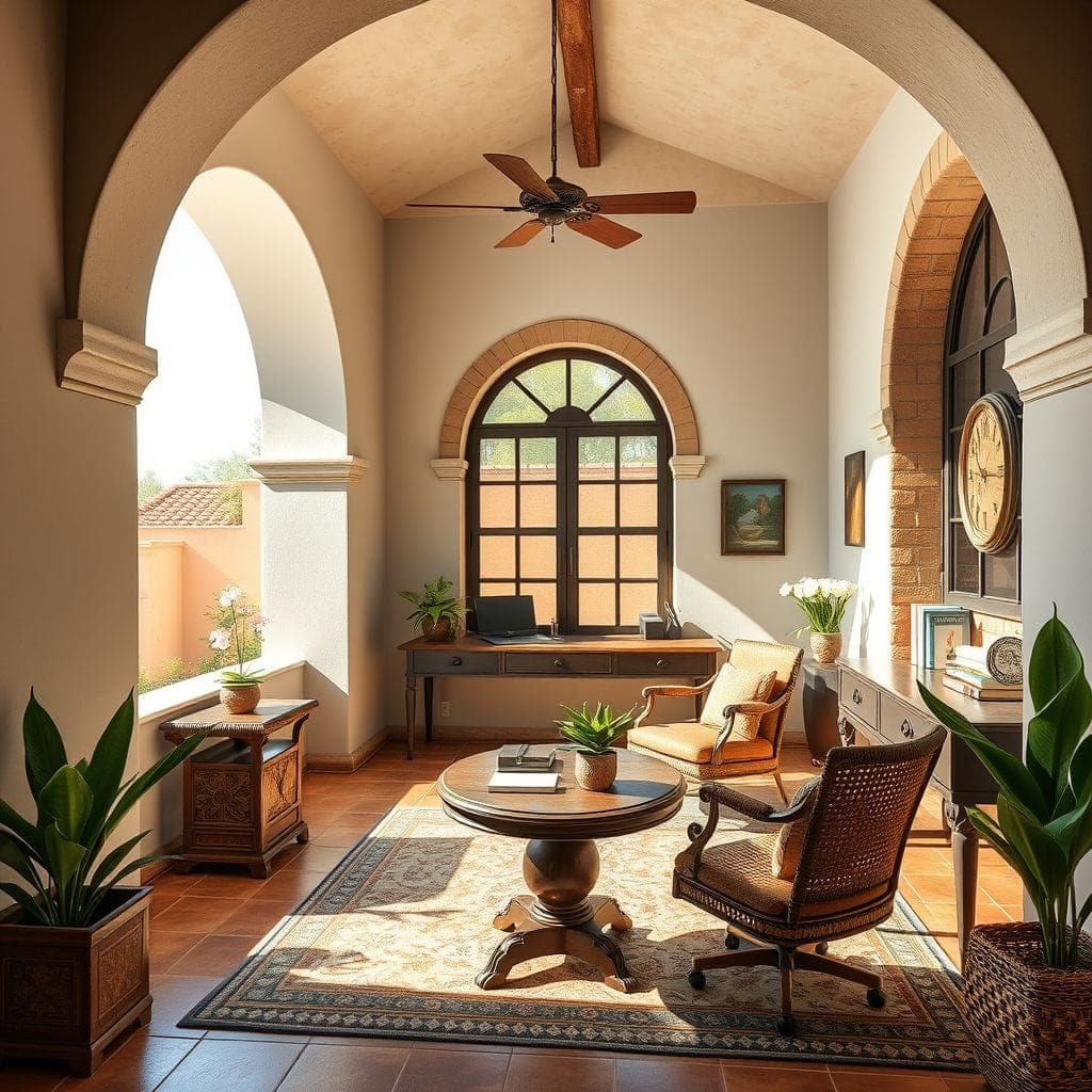 Mediterranean Home Office design example 4