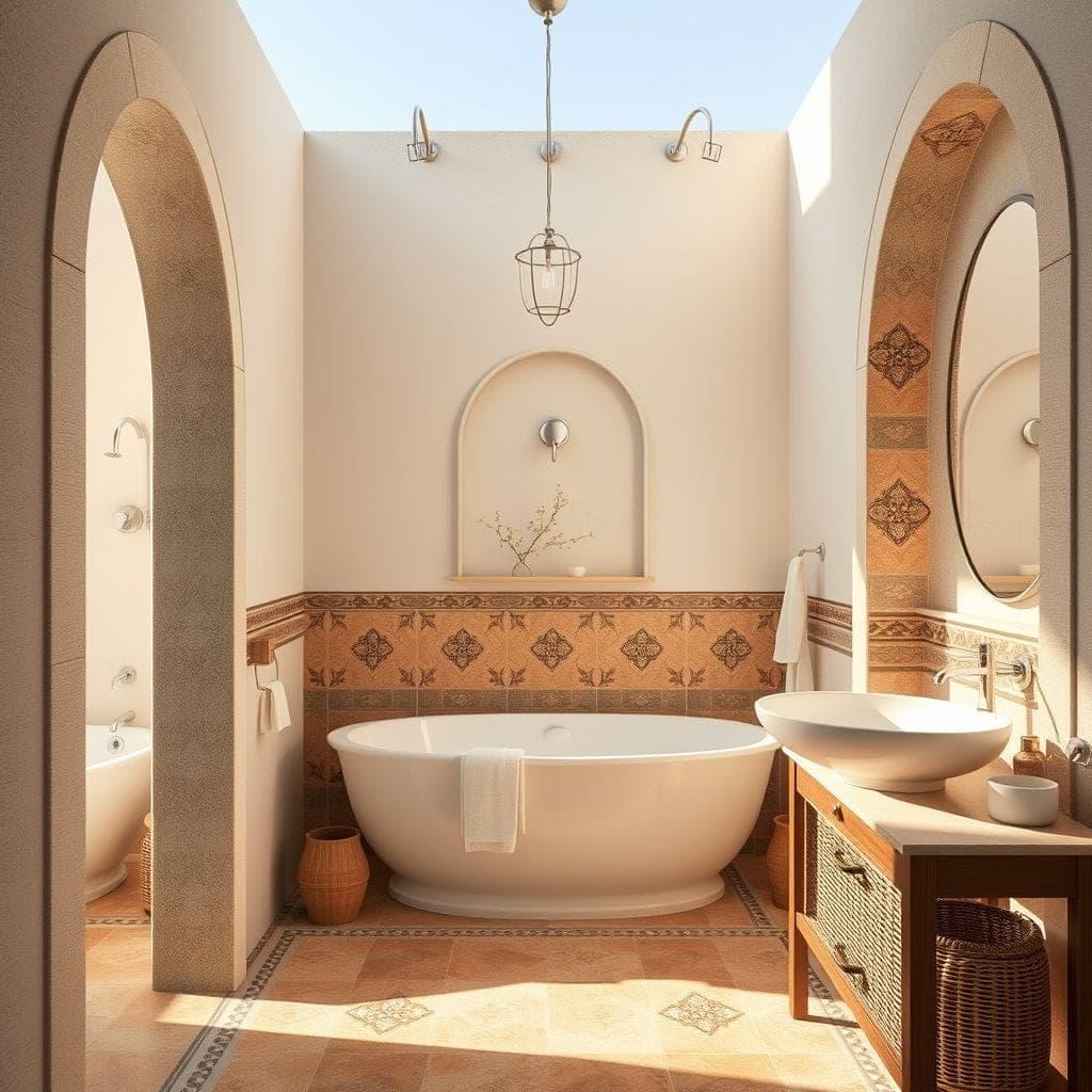 Mediterranean Hotel Bathroom design example 1