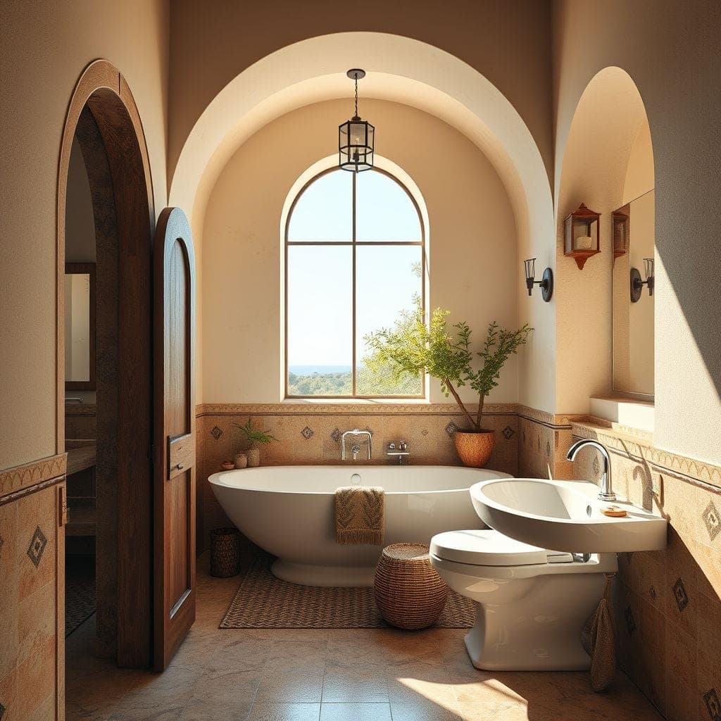 Mediterranean Hotel Bathroom design example 2