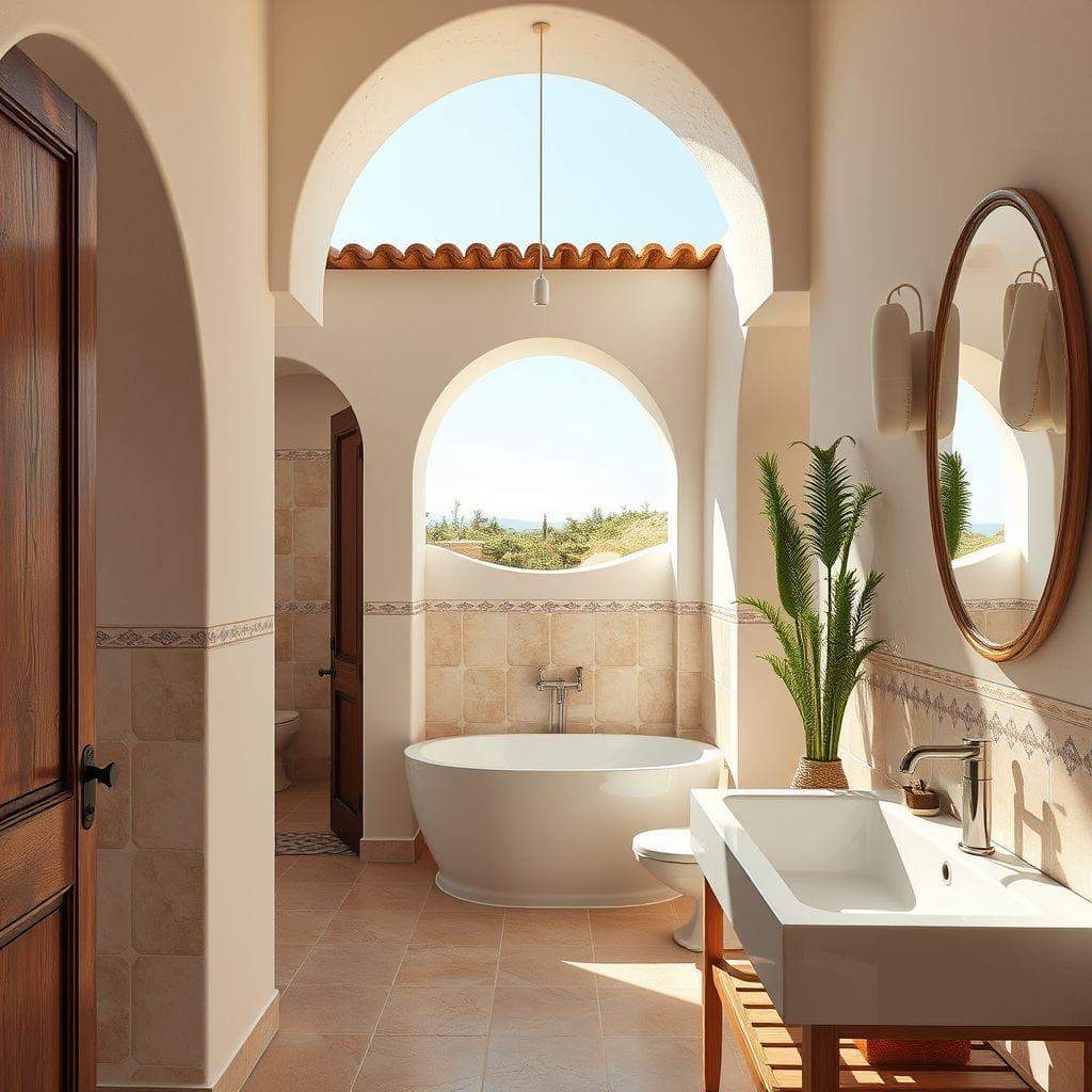 Mediterranean Hotel Bathroom design example 3