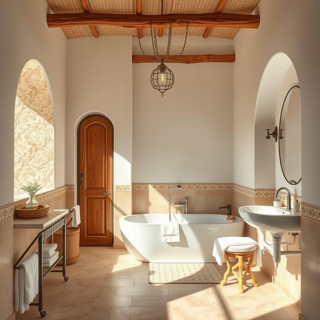Mediterranean Hotel Bathroom design example 4