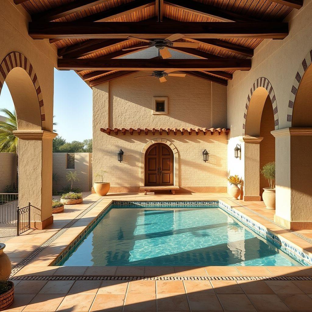 Mediterranean Outdoor Pool Area design example 1