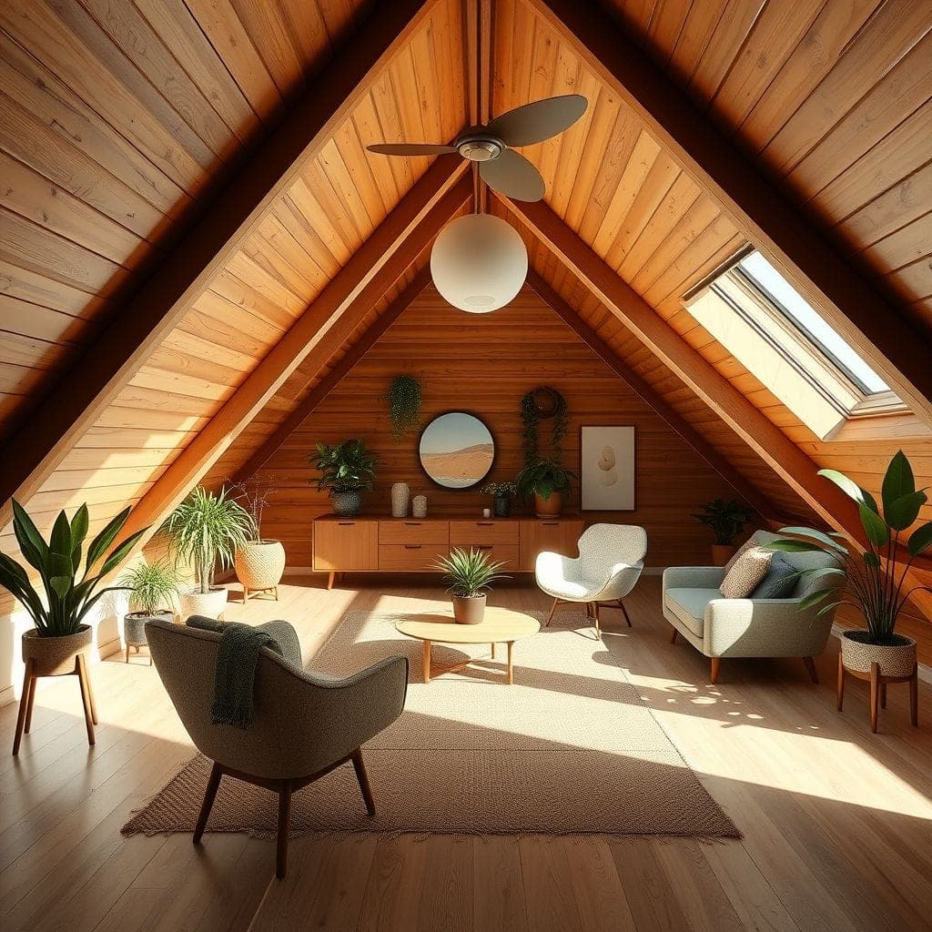 Midcentury Modern Attic design example 2