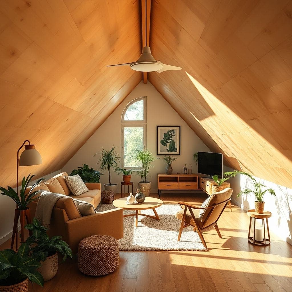 Midcentury Modern Attic design example 4