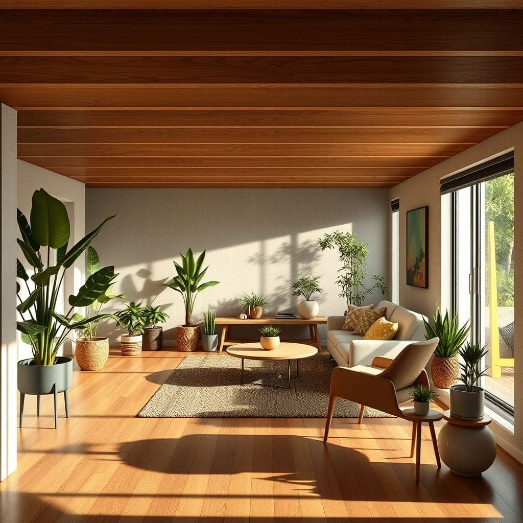 Midcentury Modern Basement design example 2