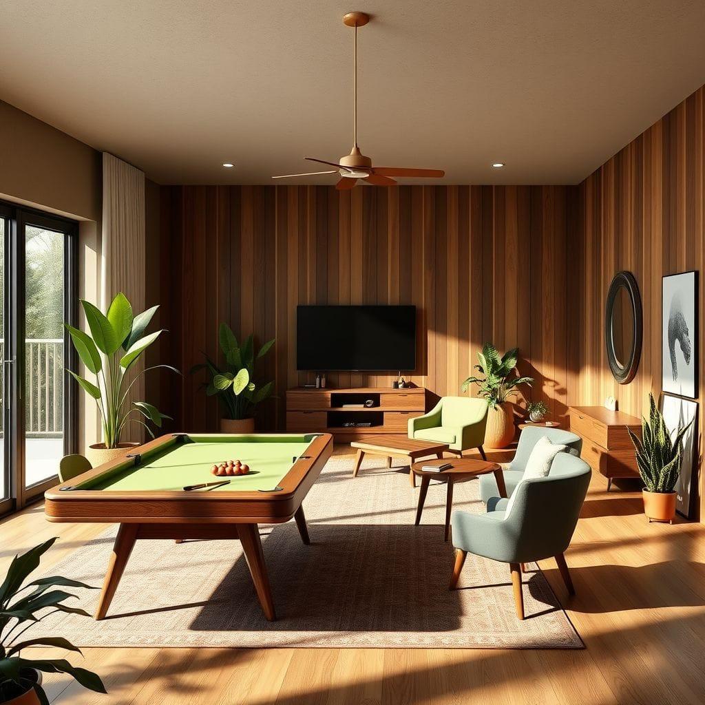 Midcentury Modern Game Room design example 1