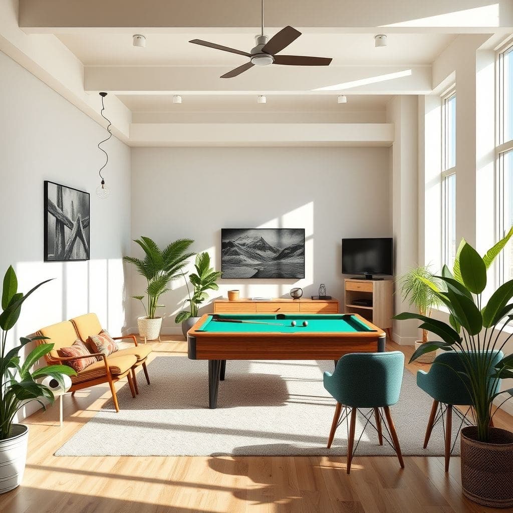 Midcentury Modern Game Room design example 2