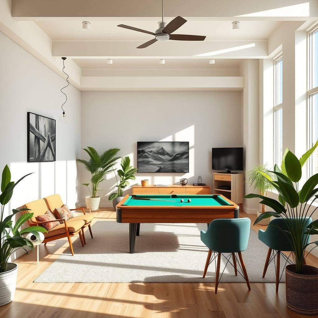 Midcentury Modern Game Room design example 2