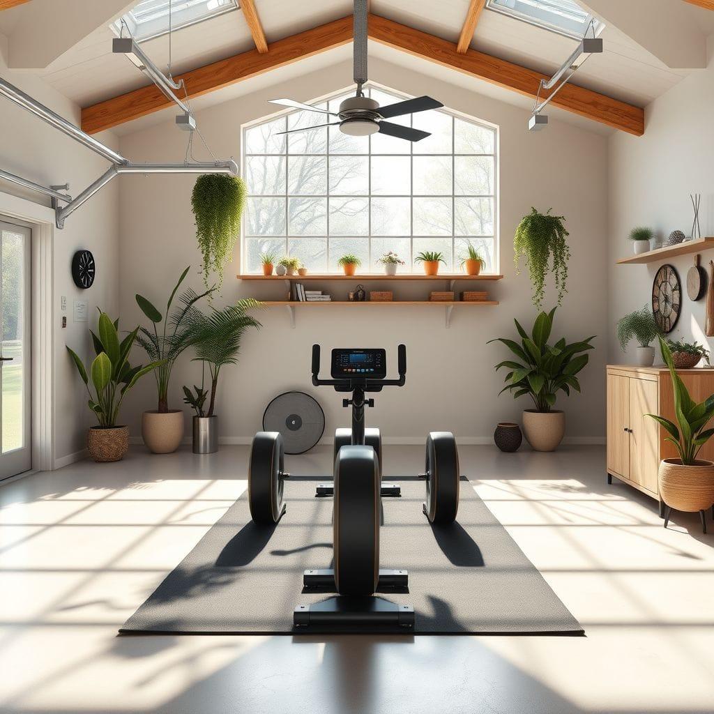 Midcentury Modern Garage Gym design example 1