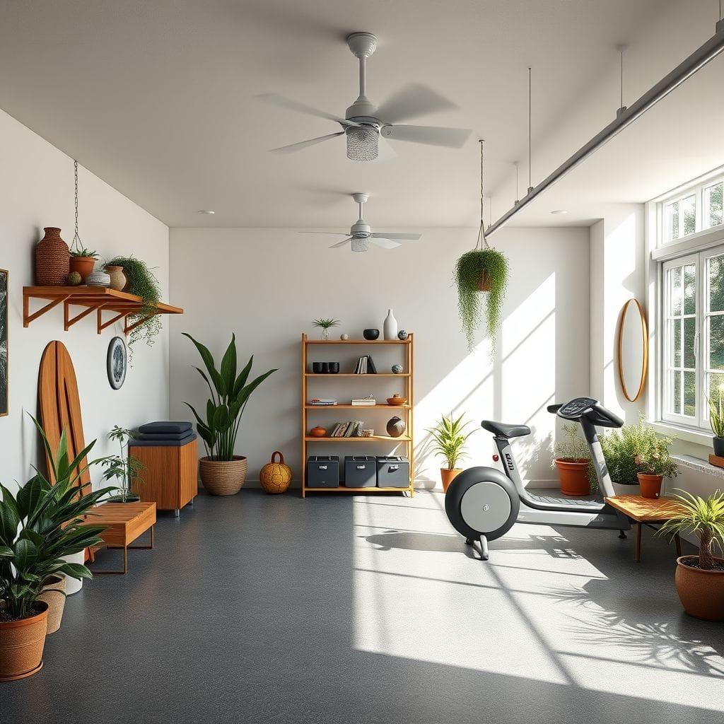 Midcentury Modern Garage Gym design example 2