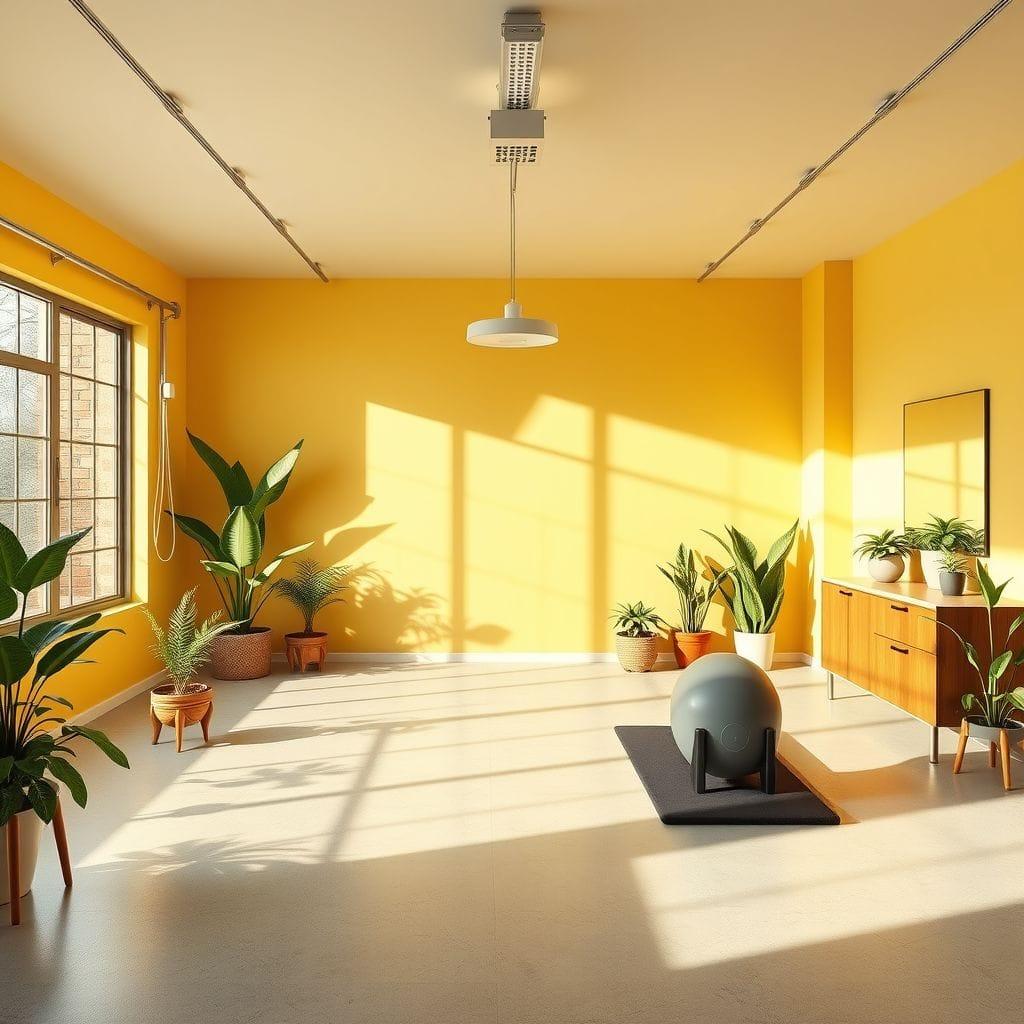 Midcentury Modern Garage Gym design example 4