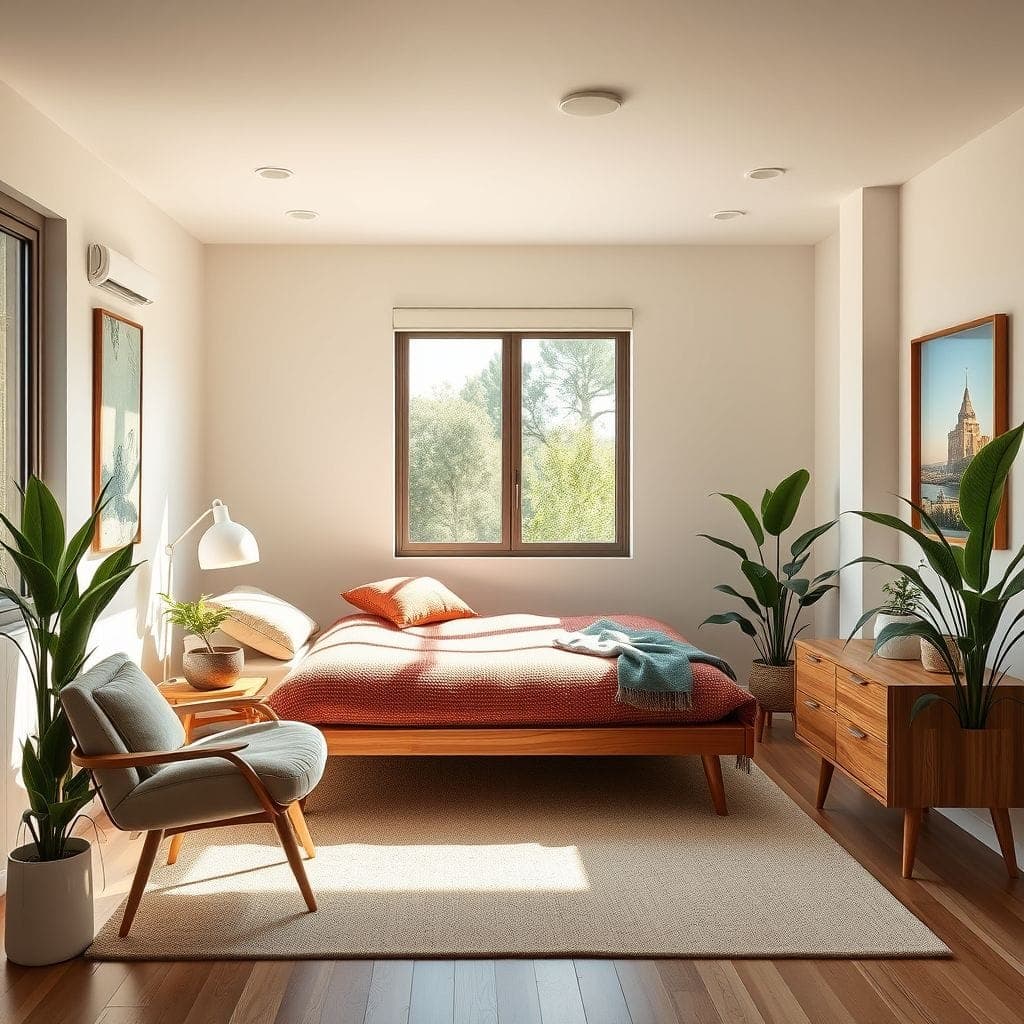 Midcentury Modern Guest Room design example 4