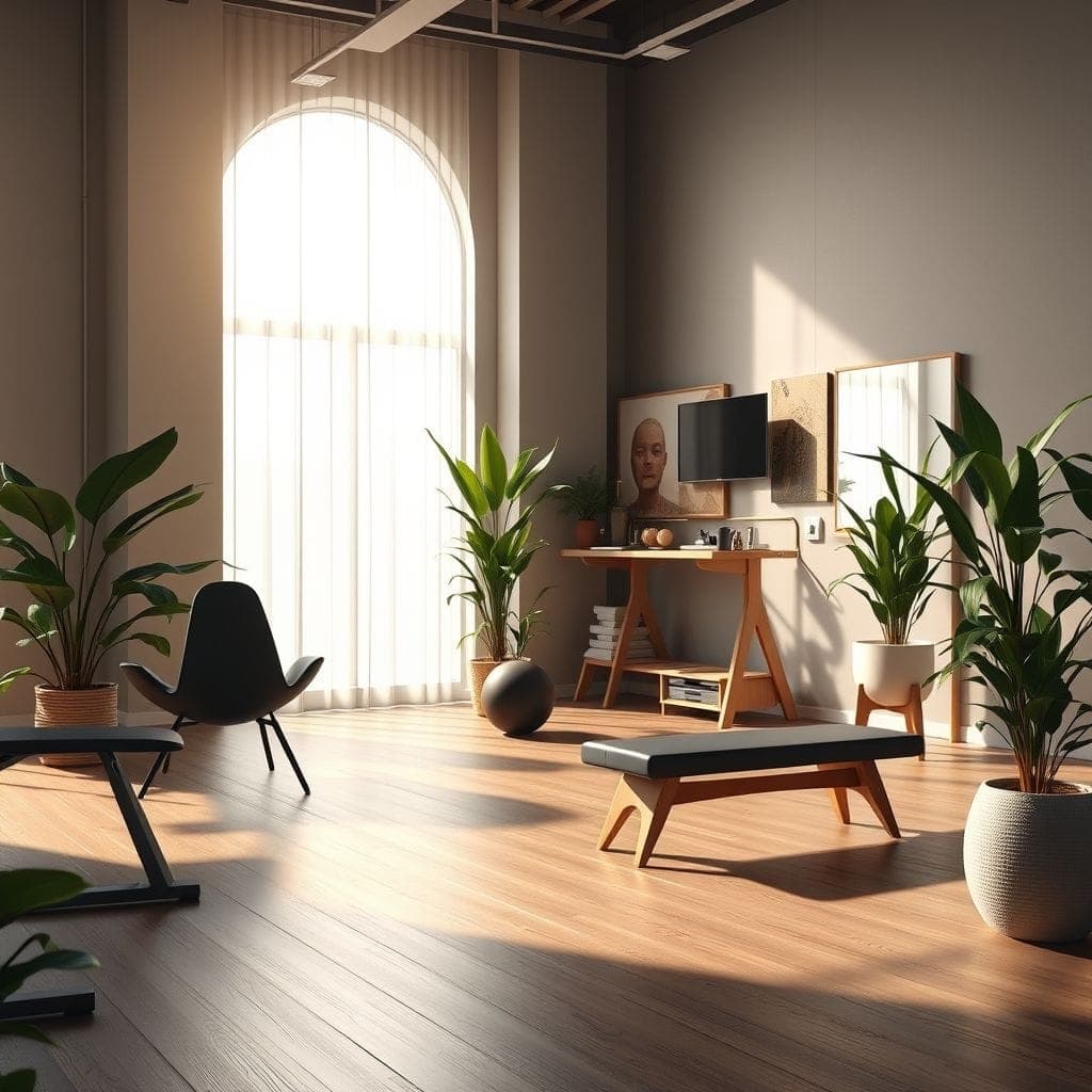 Midcentury Modern Gym design example 2