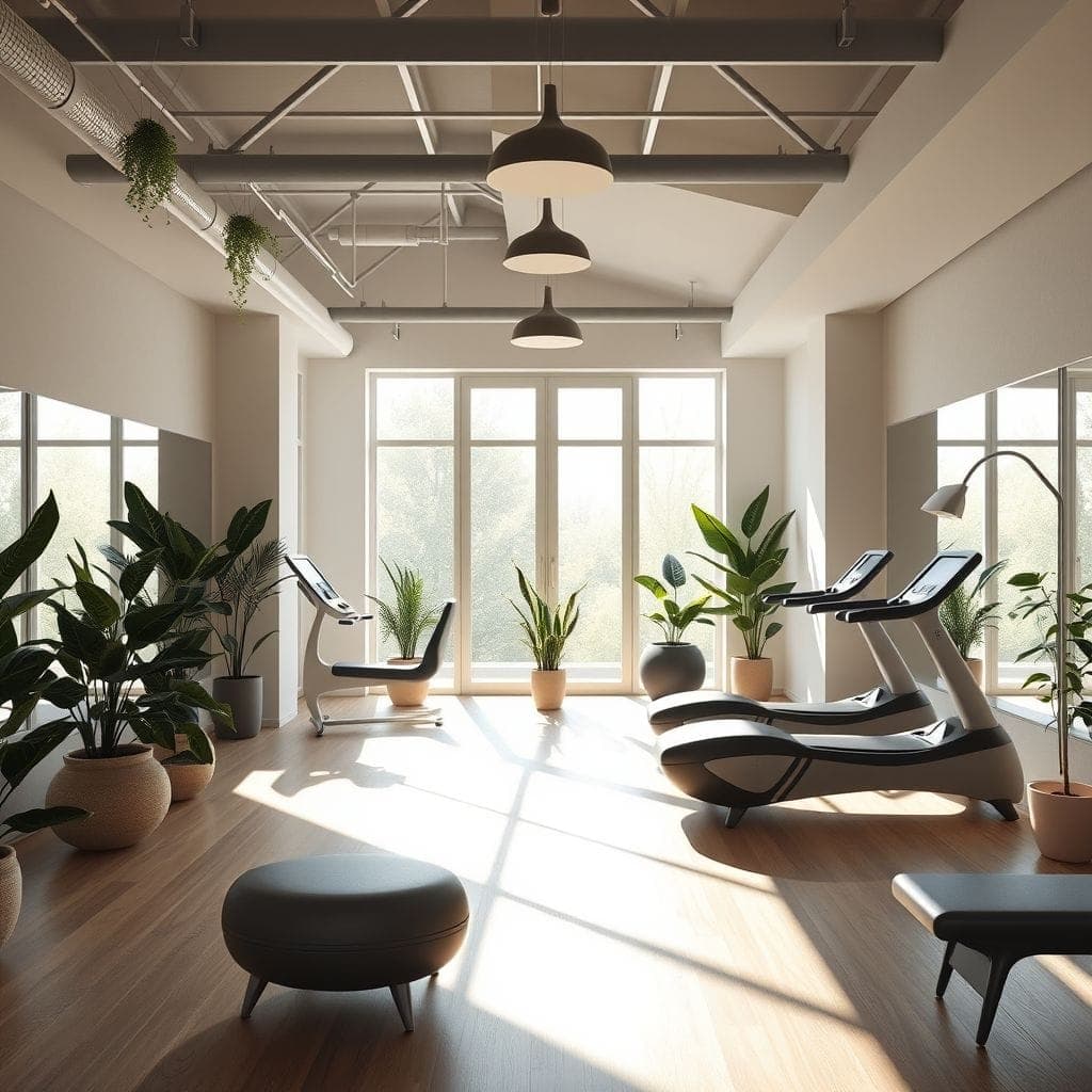 Midcentury Modern Gym design example 3