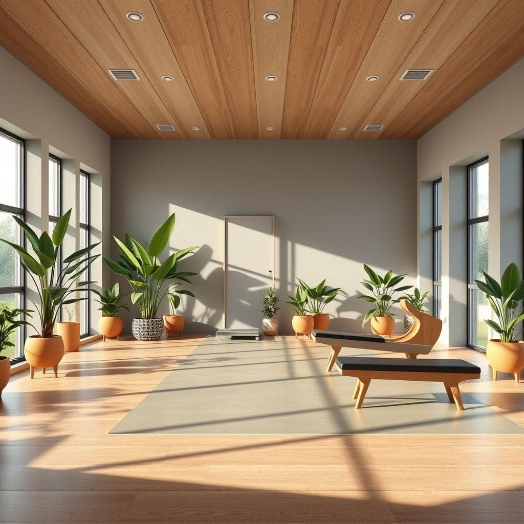 Midcentury Modern Gym design example 4